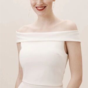 BHLDN Elegant Off-Shoulder White Dress Topper Size 6